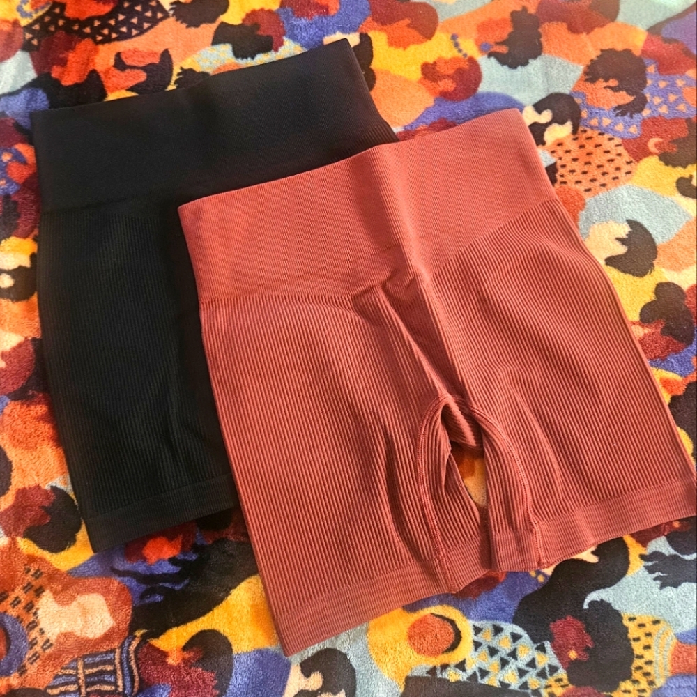 NWOT: Black and Brown Biking Shorts
